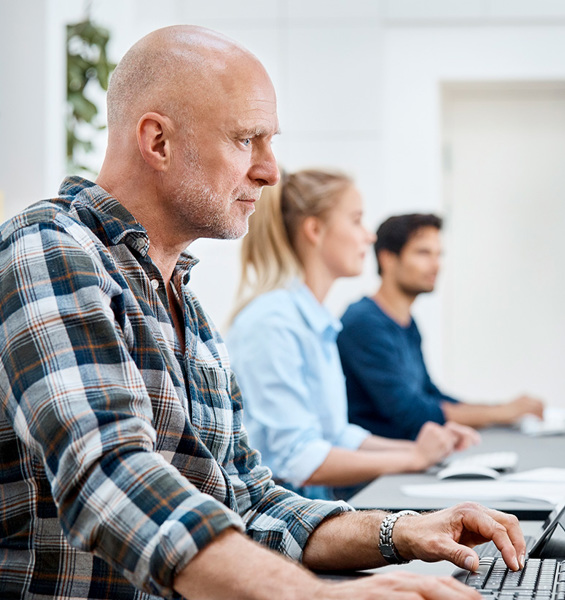 Medarbejdere Foran Computere
